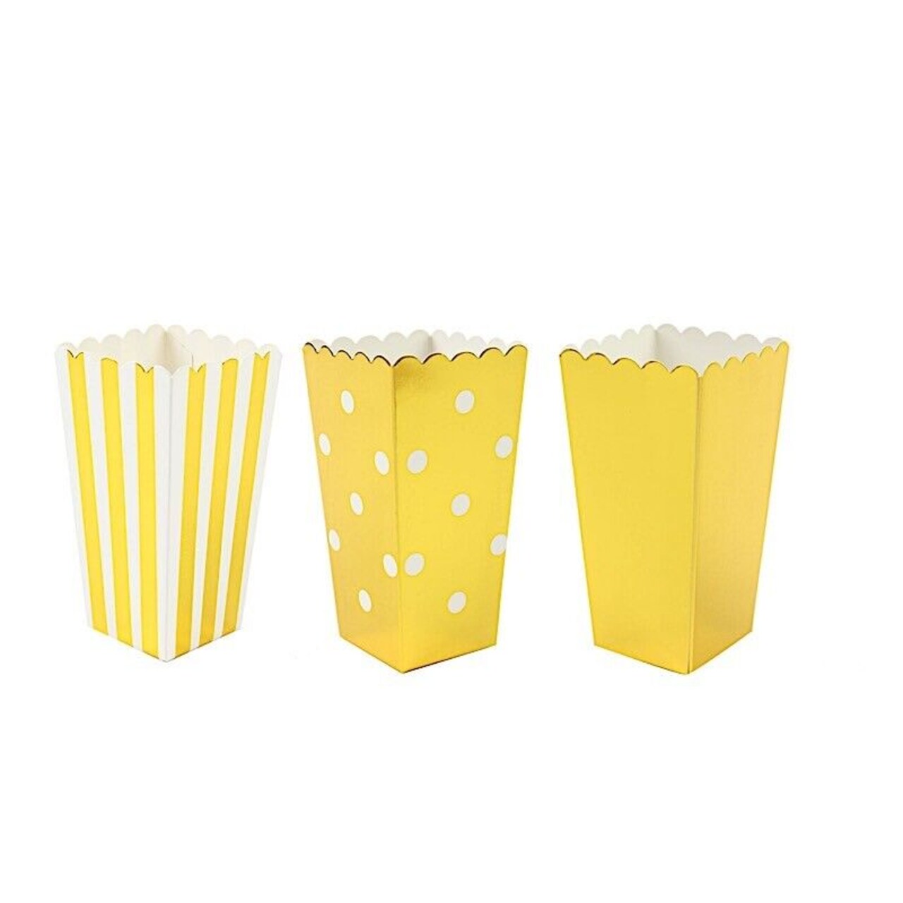 36 Gold White 4" Popcorn Style Cardboard Candy Gift Favor BOXES